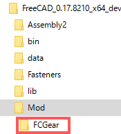Modフォルダ内に、「FCGear」フォルダを作成し、その中に、解凍したファイルをコピーします。