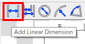 「直線寸法を追加」（Add Linear Dimension）を選択します。