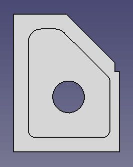 内側の上の2つの角がR6残りの３つの角にR3のフィレットを追加しました。