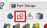 Part Designワークベンチから新しいスケッチを作成する。