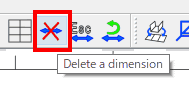 寸法を削除するには、「寸法を削除」(Delete a dimension)を選択します。