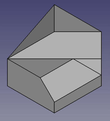 3面図からは、立体が想像しにくい形状のモデリング 001